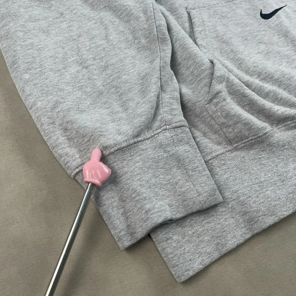 Vintage Y2K Nike Mens XL Gray Center Swoosh Hoodie Pullover Sweatshirt *Read